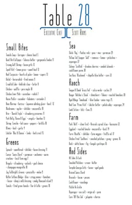 Menu photo 8 Table 28 Little Rock, AR