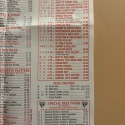 Lucky House Chinese Restaurant - Menu Nov 2024
