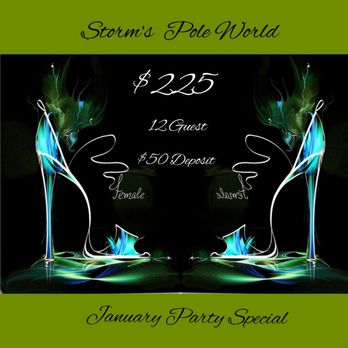 Storms Pole World - $225 (12) Guests..$50 deposit to book..Call 561-267-9404.. (all parties require cleaning fee) - Pole Dancing Classes Near Me - Marrero, Louisiana