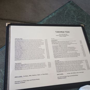 Takhrai Thai - Menu. - Thai Near Me - Poway, California Takhrai Thai - Menu. - Thai Near Me - Poway, California