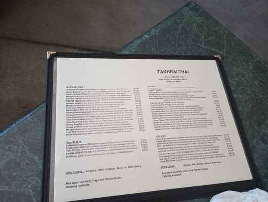 Menu photo 4 Takhrai Thai Poway, CA Menu photo 4 Takhrai Thai Poway, CA