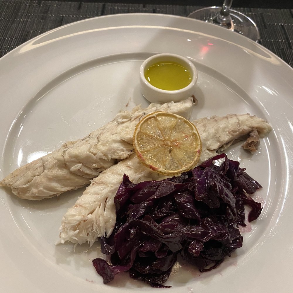 Chefs Club - Branzino & Lambic Beer Braised Red Cabbage - New American Near Me - Aspen, Colorado Chefs Club - Branzino & Lambic Beer Braised Red Cabbage - New American Near Me - Aspen, Colorado