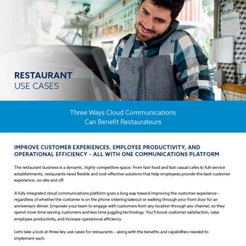 SolveForce - NEC Univerge Blue Cloud Services for the Restaurant Industry - Internet Service Providers Near Me - Chino, California