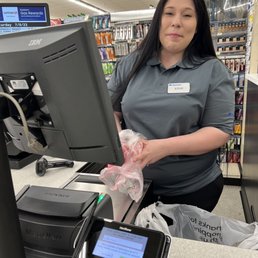 Kylie is a new cashier in her own space Kylie is a new cashier in her own space