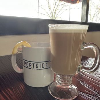 Portside Tavern - Irish coffee with baileys and some Lipton tea - Seafood Near Me - Bristol, Rhode Island