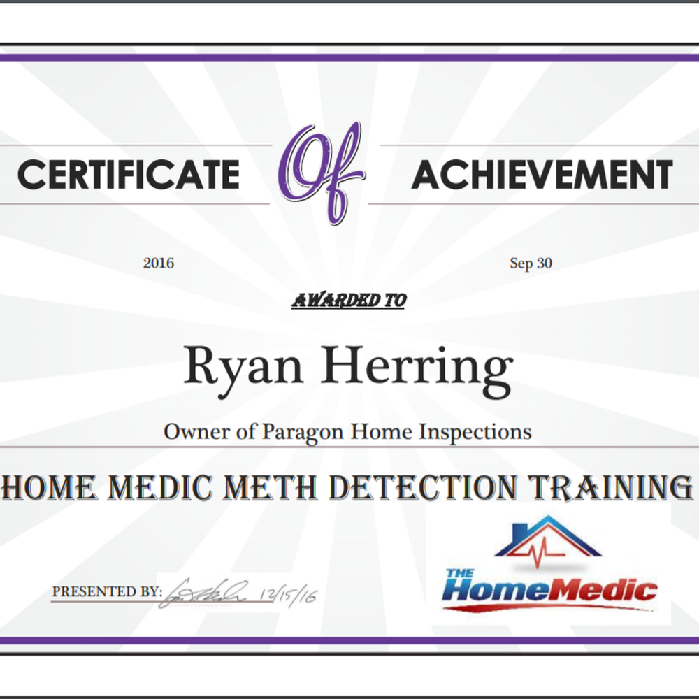 Paragon Home Inspections - Home Medic Meth Detection - Home Inspectors Near Me - Orem, Utah Paragon Home Inspections - Home Medic Meth Detection - Home Inspectors Near Me - Orem, Utah