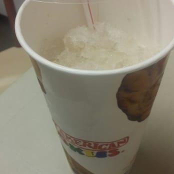 Great American Cookies - Some ice had already melted! It literally pushes on the lid when you get your cup. - Bakeries Near Me - Round Rock, Texas Great American Cookies - Some ice had already melted! It literally pushes on the lid when you get your cup. - Bakeries Near Me - Round Rock, Texas