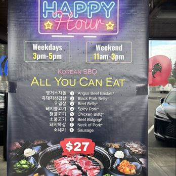 # 1 Korean BBQ - Happy Hour Menu - Barbeque Near Me - Lacey, Washington