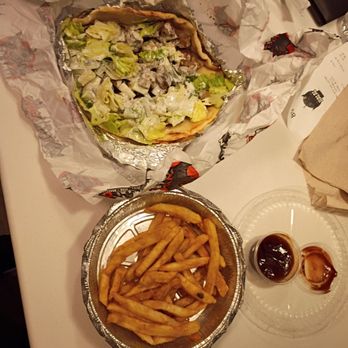 NYC Halal Eats - Gyro to go with fries - Halal Near Me - Durham, North Carolina NYC Halal Eats - Gyro to go with fries - Halal Near Me - Durham, North Carolina