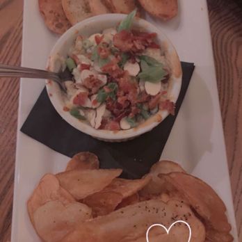 Elle & Jack's - Blue cheese and bacon dip can't remember the exact name with a crostini and baked chips - American Near Me - Wheeling, West Virginia