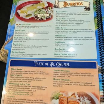 El Cozumel Mexican Grill - Menu - Mexican Near Me - Burton, Michigan