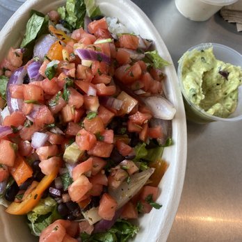 Chipotle Mexican Grill - Salad- chopped romaine, white rice, black beans (drained) grilled veggies. Extra mild salsa and guacamole on the side. - Fast Food Near Me - Jacksonville, Florida