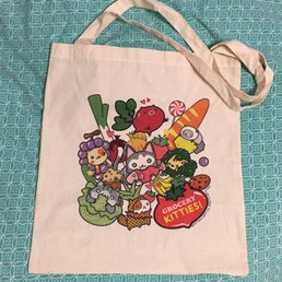 My kitty illustration printed on a 6oz Natural colored cotton tote bag! Great quality! My kitty illustration printed on a 6oz Natural colored cotton tote bag! Great quality!