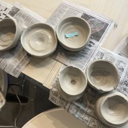 Nuna Ceramics Art Studio - The pottery with the piece of paper is my favorite and the one that will be painted and glazed.