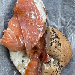 Bagel with cream cheese and lox