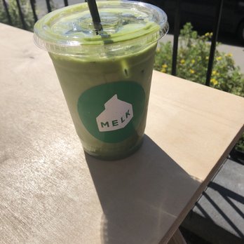 Melk - Iced matcha latte with macadamia nut milk - Coffee & Tea Near Me - Montreal, Quebec
