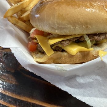 Backyard Kitchen - Backyard burger with fries - American Near Me - Poteet, Texas