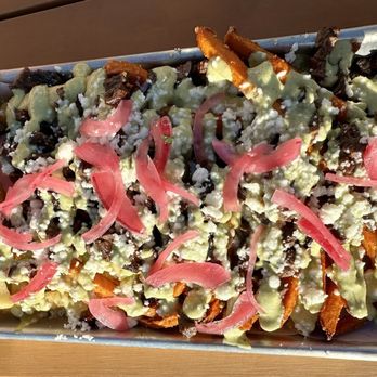 Flora Loca Rooftop Cantina - Asada fries with half sweet potato half regular - Mexican Near Me - Oxnard, California Flora Loca Rooftop Cantina - Asada fries with half sweet potato half regular - Mexican Near Me - Oxnard, California