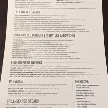 Weber Grill Restaurant - Menu - December 2018 - Barbeque Near Me - Chicago, Illinois