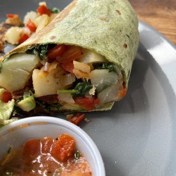 Luna Coffee Bar - Eggless burrito with bacon - Coffee & Tea Near Me - Cayucos, California Luna Coffee Bar - Eggless burrito with bacon - Coffee & Tea Near Me - Cayucos, California