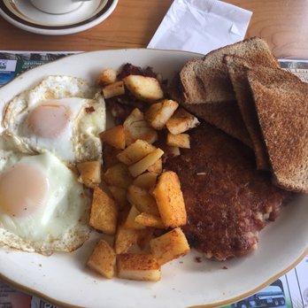 Prattsville Diner - Eggs and hash (on the menu on the wall!) delicious! Would recommend getting the potatoes well done if you like them crunchy :) - Diners Near Me - Prattsville, New York