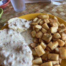 Biscuits and Gravy with hash browns Delicious! Biscuits and Gravy with hash browns Delicious!