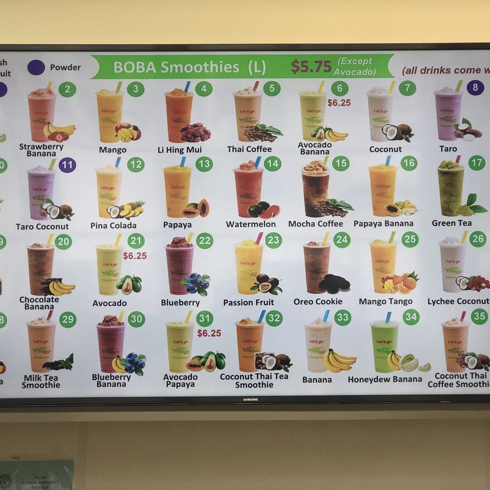 Hi Tea Cafe - Menu #1 - Bubble Tea Near Me - Kahului, Hawaii