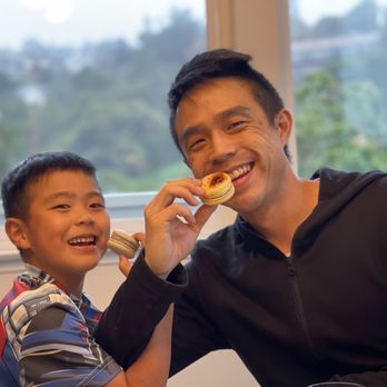 Rooftop Macarons - My client and his son enjoying macarons from rooftop! - Macarons Near Me - Sacramento, California