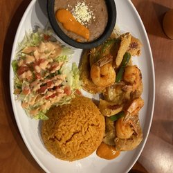 Lupita’s Kitchen - Flat grilled chicken, shrimp, rice, beans with a shot of hot sauce and salad. Perfect portions