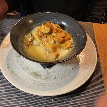 Bakarò - Potato leek soup with crispy onions - Venetian Near Me - Venezia, VE Bakarò - Potato leek soup with crispy onions - Venetian Near Me - Venezia, VE