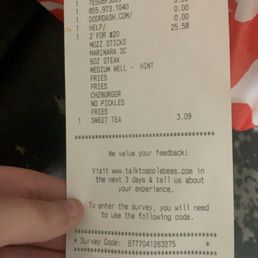 Receipt that's correct.