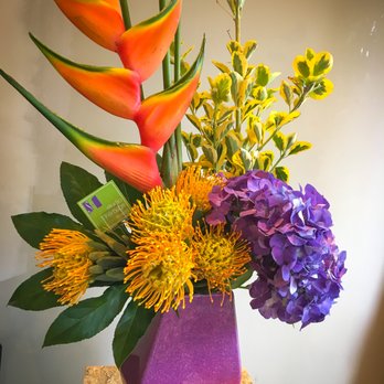 Studio Herbage Florist & Flower Delivery - Heli... what? orange heliconia, hydrangea, protea, euonymous. - Florists Near Me - Johnstown, New York Studio Herbage Florist & Flower Delivery - Heli... what? orange heliconia, hydrangea, protea, euonymous. - Florists Near Me - Johnstown, New York