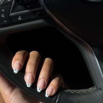 Blush Hour Nails & Spa - Polka dot French nails - Nail Salons Near Me - San Diego, California Blush Hour Nails & Spa - Polka dot French nails - Nail Salons Near Me - San Diego, California