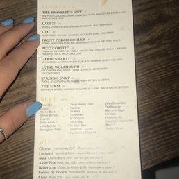 Drink menu Drink menu