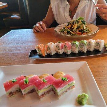 R+D Kitchen - Osaka style roll and rainbow roll. - New American Near Me - Yountville, California