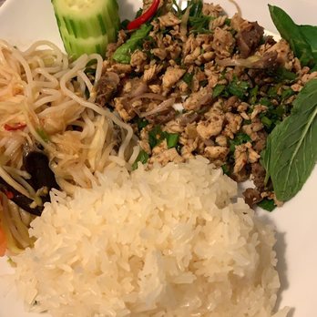 Asian Food Market - Chicken Laab, sticky rice & thum kapoon/papaya salad - Grocery Near Me - Olathe, Kansas Asian Food Market - Chicken Laab, sticky rice & thum kapoon/papaya salad - Grocery Near Me - Olathe, Kansas