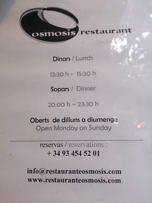 Menu photo 6 Osmosis Barcelona, B