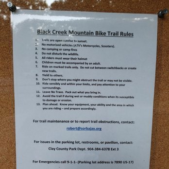 Black Creek Park and Trail - MTB Rules - Hiking Near Me - Fleming Island, Florida