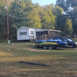 Eggleston Springs Campground - Great stay 1brm cabin-sleeps quite a few-furnished, kitchen, hot shower full bath. tracks behind pole - I didn't mind it. TV-DVD only