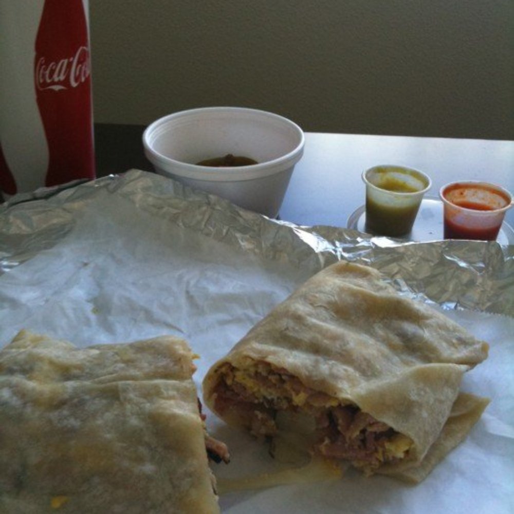 Vega Caffe Mexican Deli - Breakfast burrito with a chocomilk. Some salsa and jalapeño and carrots in vinegar. - Delis Near Me - Chula Vista, California Vega Caffe Mexican Deli - Breakfast burrito with a chocomilk. Some salsa and jalapeño and carrots in vinegar. - Delis Near Me - Chula Vista, California