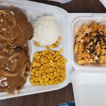 Legacy Grindz - Hamburger steak with volcano fries - Food Trucks Near Me - Kapolei, Hawaii