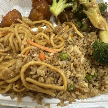 SD Chinatown - Chow mein, beef and broccoli plus fried rice and orange chicken - Chinese Near Me - Norco, California