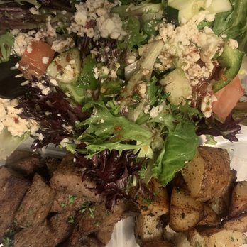 Olive Bistro - Gyro Platter + potatoes and Greek salad - Mediterranean Near Me - Atlanta, Georgia Olive Bistro - Gyro Platter + potatoes and Greek salad - Mediterranean Near Me - Atlanta, Georgia