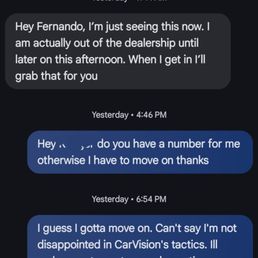 Conversation with the salesperson Conversation with the salesperson