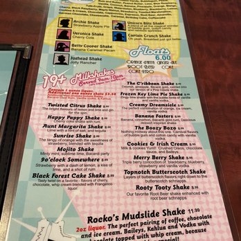 Rocko's 24 hour Diner - Milkshake menu - Diners Near Me - Mission, British Columbia Rocko's 24 hour Diner - Milkshake menu - Diners Near Me - Mission, British Columbia