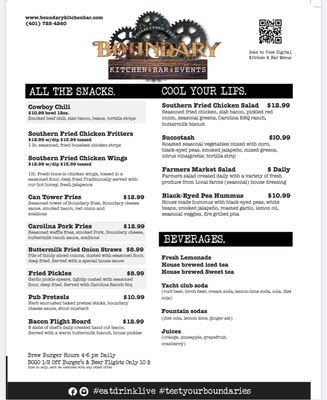 Menu photo 7 Boundary Kitchen & Bar Pawtucket, RI