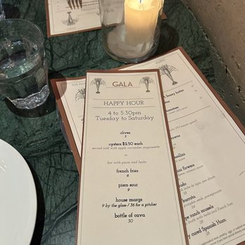 Gala - Happy hour menu - Spanish Near Me - Santa Barbara, California