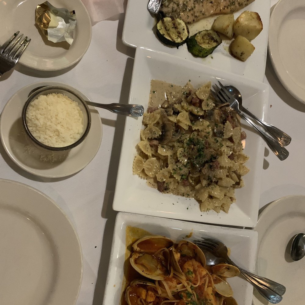 Piccolo Nido - Trout with white wine, mushroom bow tie pasta, fruit de mar - Italian Near Me - Boston, Massachusetts Piccolo Nido - Trout with white wine, mushroom bow tie pasta, fruit de mar - Italian Near Me - Boston, Massachusetts