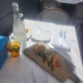 Barbusa - Florida di zucca: stuffed (with herbs& mascarpone) fried squash blossoms paired with the most exquisite apricot chili jam - Italian Near Me - San Diego, California