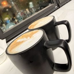 White mocha latte and latte. Delicious. White mocha latte and latte. Delicious.
